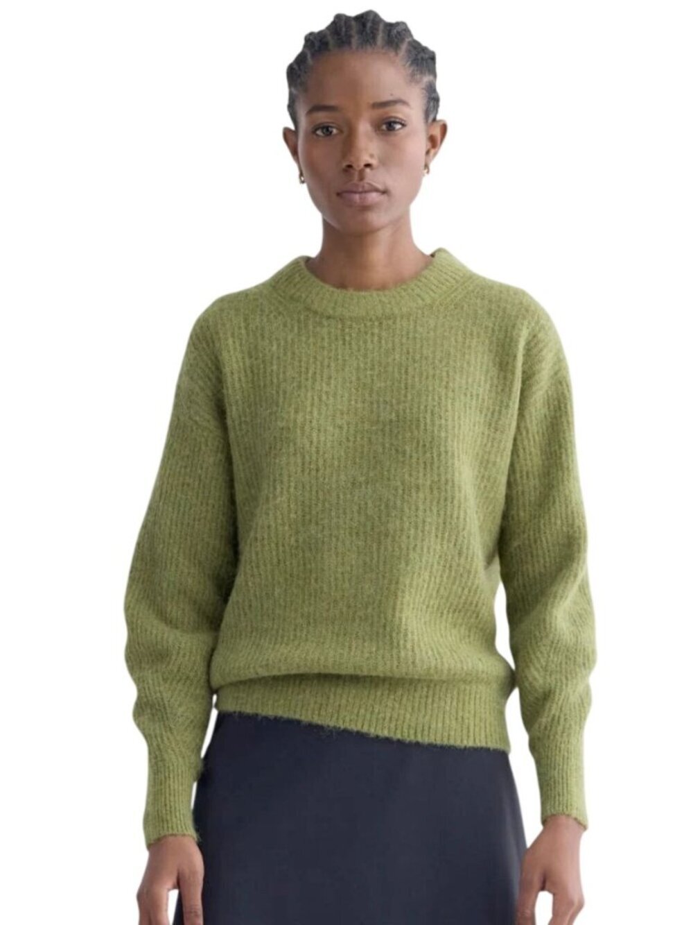 Everlane The Cocoon Crew In Alpaca Moss Alpaca Blend Super Soft Size M
